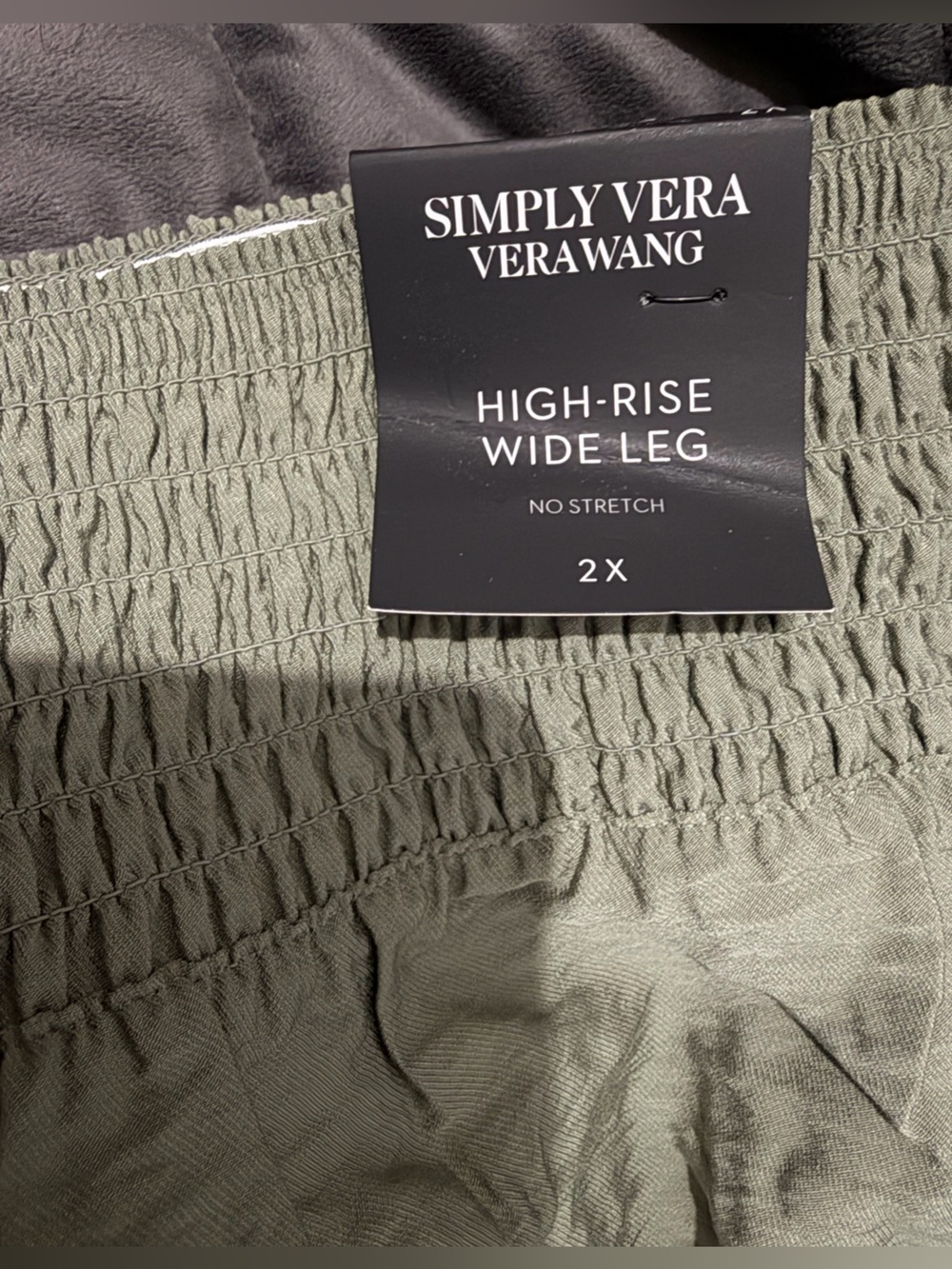 Simply Vera Vera Wang Olive Green Wide Leg High-Rise Pants